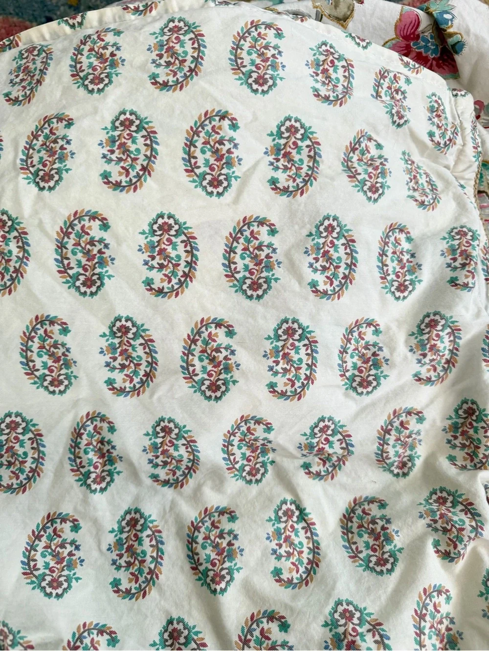 Ralph Lauren Antigua Paisley Floral Reversible Full/Queen Duvet Cover